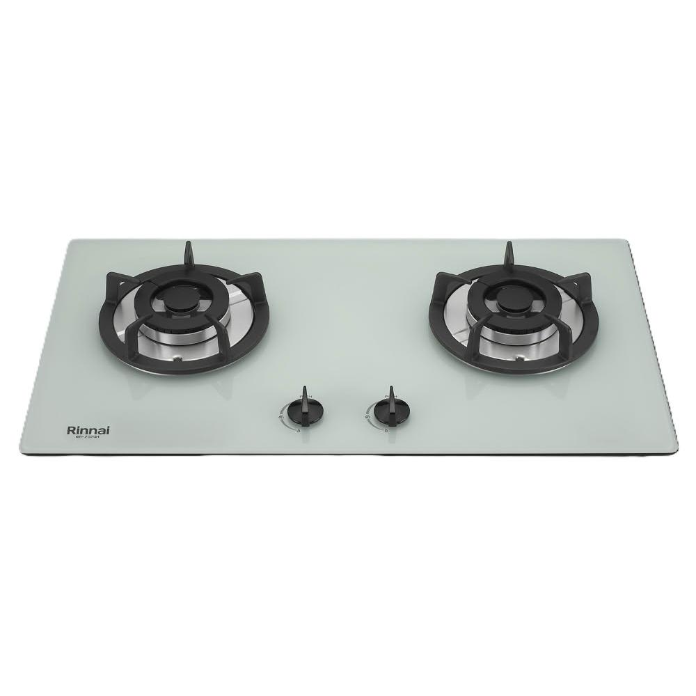 【林內】RB-202GH(W) 檯面式防漏玻璃雙口爐 (含基本安裝)｜防漏系列｜檯面爐｜白玻｜｜鑄鐵爐架｜熄火安全裝置｜瓦斯爐｜