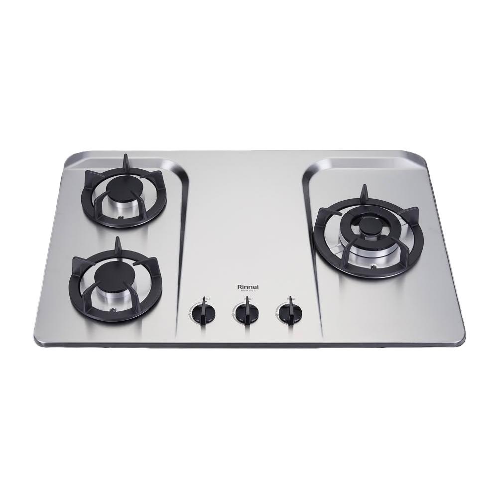 【林內】RB-H301S(R) 檯面式防漏不銹鋼三口爐 (含基本安裝)｜防漏系列｜檯面爐｜右大｜大火力｜瓦斯爐｜