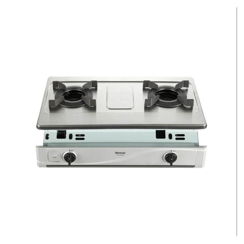 【林內】RBTS-N2601S 嵌入式內焰不鏽鋼雙口爐 日本專利內焰爐頭 高保溫保水性 輕量化鑄鐵爐架 一級能效