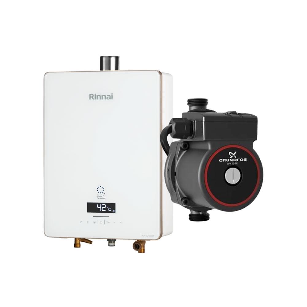 【林內】林內RUA-UC1628WF UFB16L屋內型強制排氣熱水器 NG1/LPG 搭配 GRUNDFOS 葛蘭富 熱水器加壓機省錢王-專業快速安裝