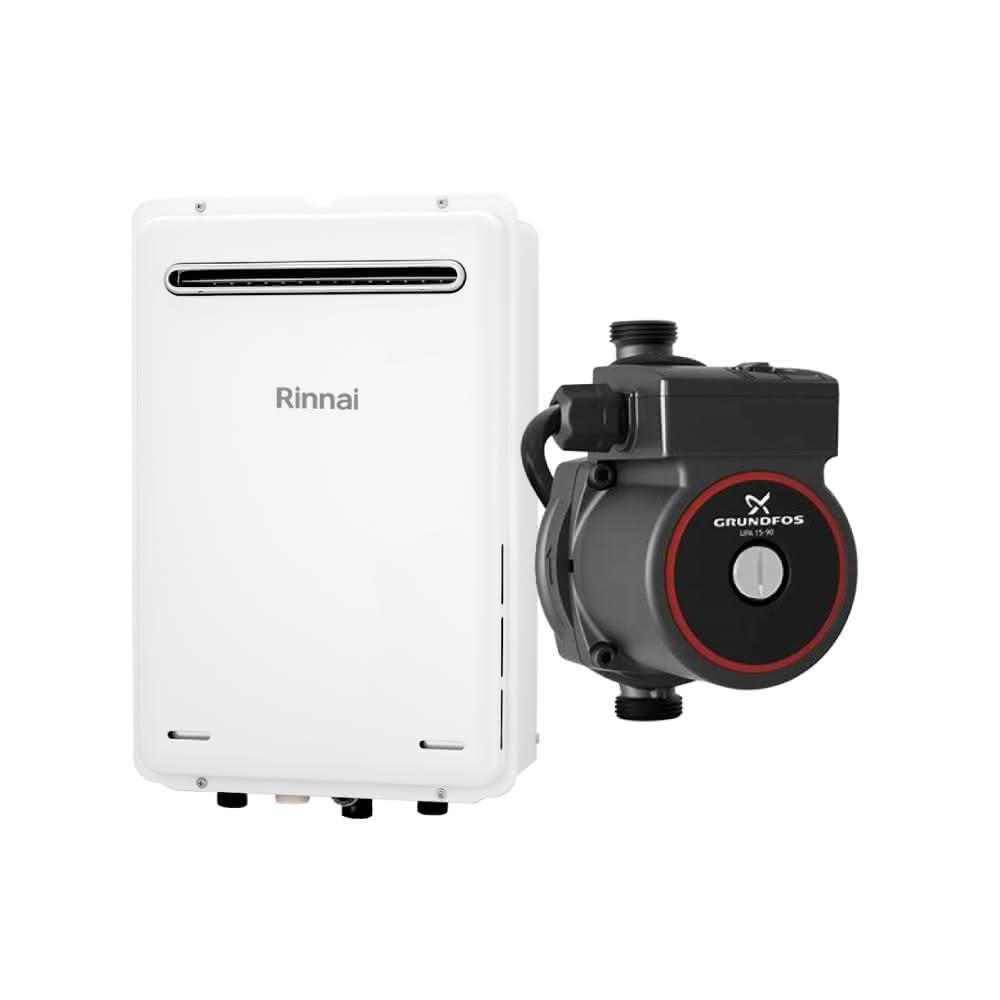 【林內】林內REU-A2426W-TR 24L屋外型強制排氣熱水器 NG1/LPG 搭配 GRUNDFOS 葛蘭富 熱水器加壓機省錢王-專業快速安裝