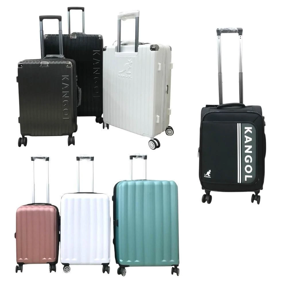 【KANGOL】KANGOL 袋鼠 行李箱 原廠公司貨 髮絲紋行李箱 復古箱 商務布箱 經典款旅行箱 登機箱 拉鍊箱