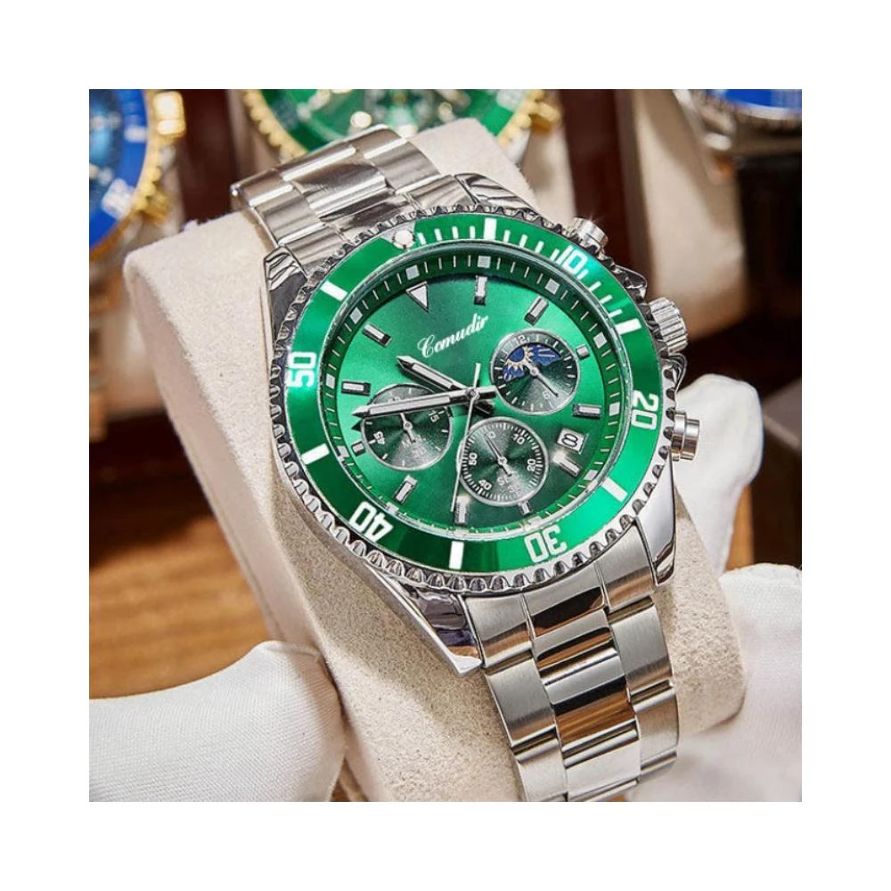 [江心獨具]綠水鬼系列手錶 防水真三眼多功能夜光潮運動手錶 夜光手錶 防水男錶 男士石英錶 男手錶 男錶