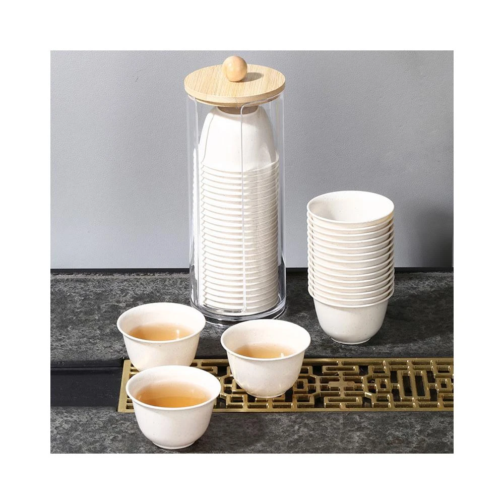 台灣現貨｜食品級稻殼茶杯 60ML(50入) ♻️ 加厚耐高溫 一次性茶杯 小茶杯 功夫茶杯 環保材質