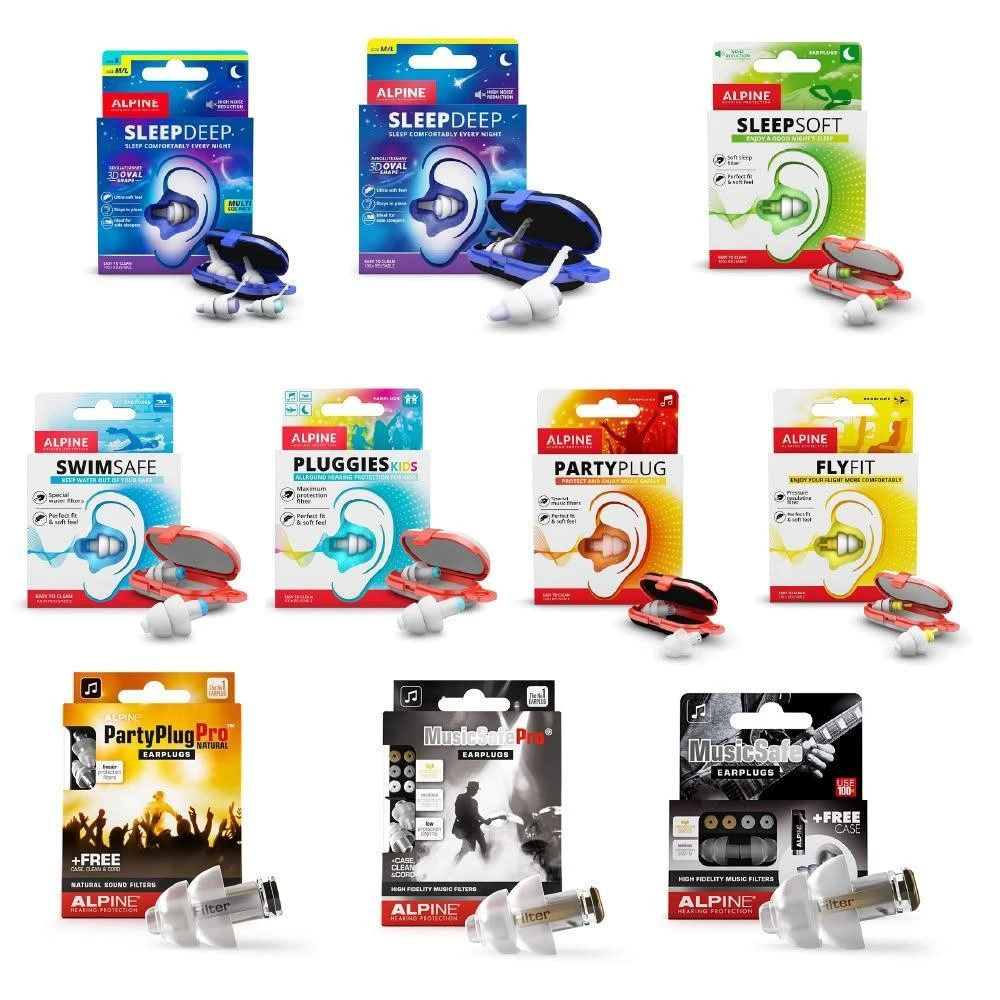 【ALPINE】全頻率耳塞 降噪耳塞 耳塞 睡眠耳塞/游泳耳塞/派對耳塞/兒童耳塞/工作耳塞/飛行耳塞
