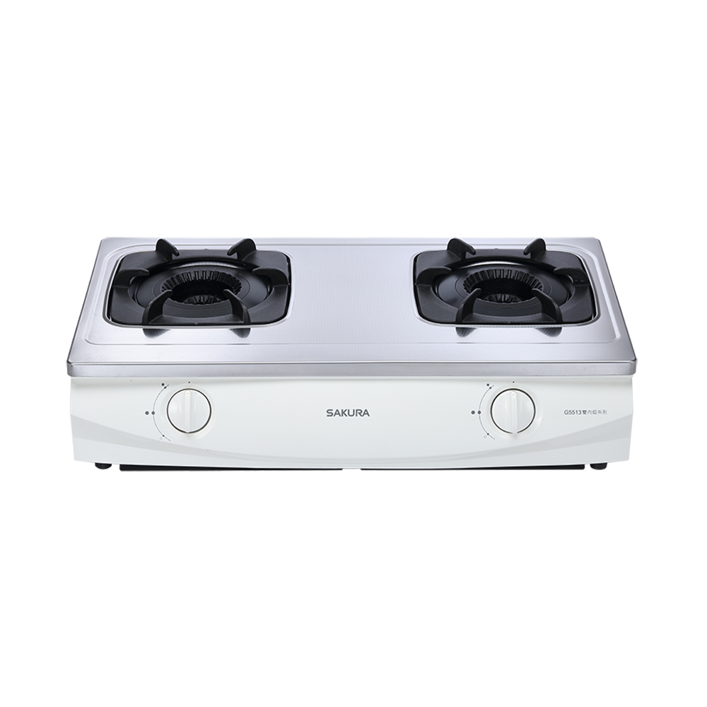 【SAKURA 櫻花】櫻花 SAKURA 雙口爐 檯爐 G5513S 不鏽鋼 (僅限 中彰投 含基本安裝)
