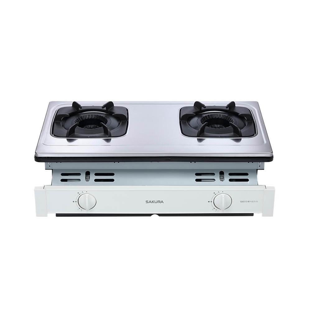 【SAKURA 櫻花】櫻花 SAKURA 雙口爐 嵌入爐 瓦斯爐 G6513S 不鏽鋼 (僅限 中彰投 含基本安裝)
