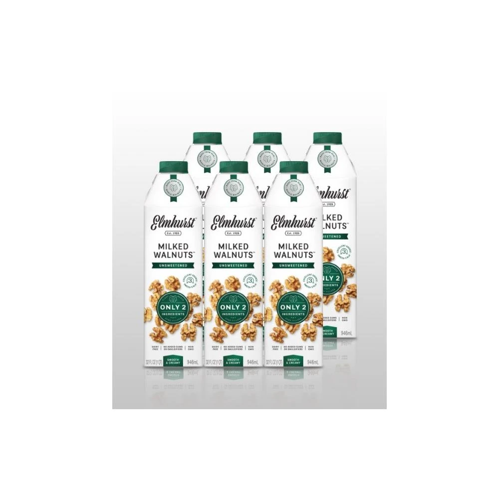Elmhurst1925原味無加糖核桃奶 946mL 六入組無麩質.無油.無膠.最簡單純粹的好味道