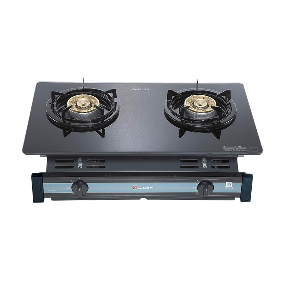 【SAKURA 櫻花】櫻花 SAKURA 雙口爐 嵌入爐 瓦斯爐 G6500KG 黑色強化玻璃  (僅限 中彰投 含基本安裝)