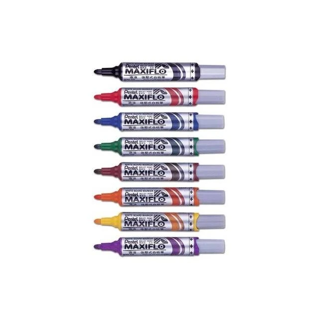 【Pentel 飛龍】MWL5M 粗字直液式後壓白板筆/後壓式白板筆