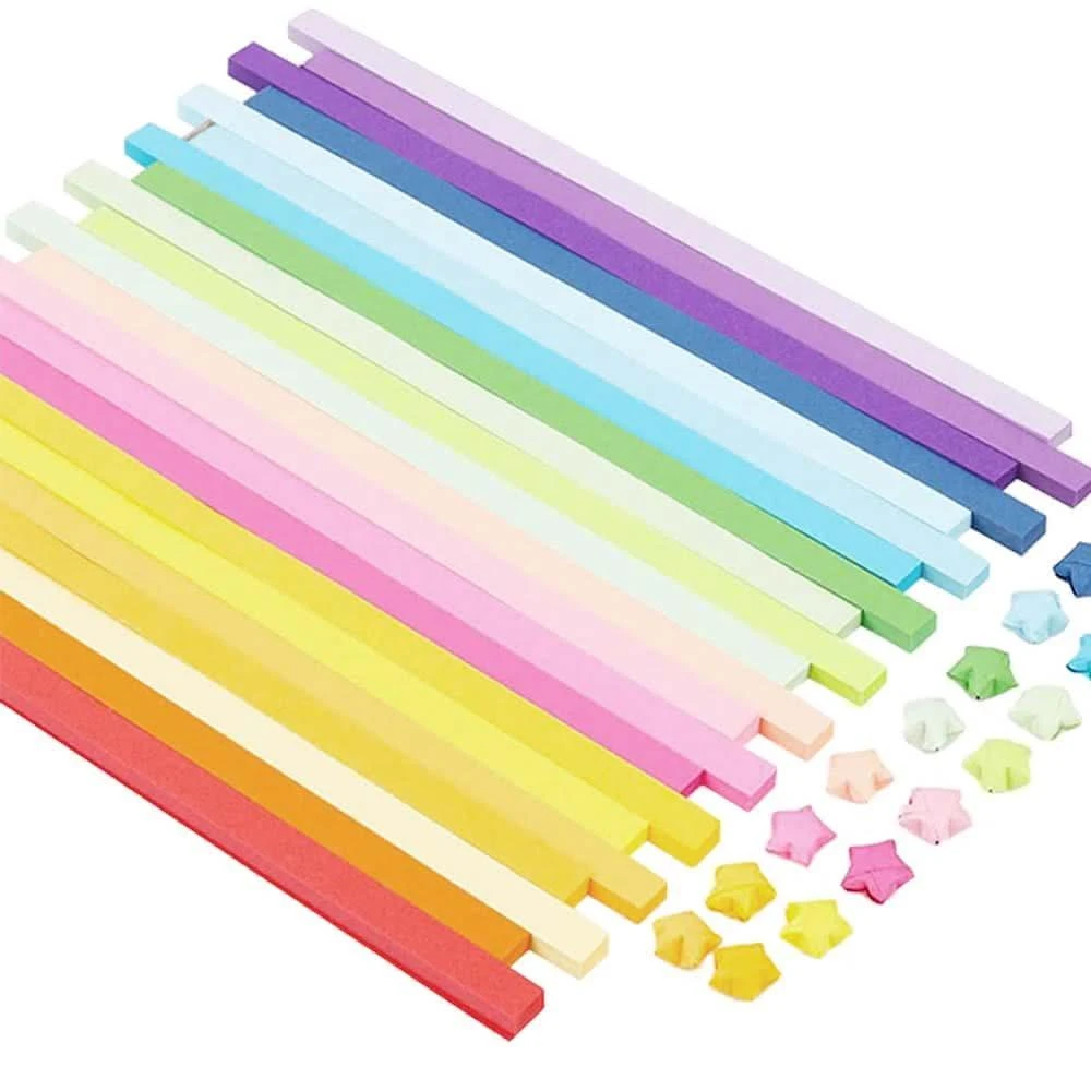 摺紙星星材料紙(星星摺紙 工藝紙 DIY折紙 紙星星 幸運星 五角星 手工摺紙 折星星)