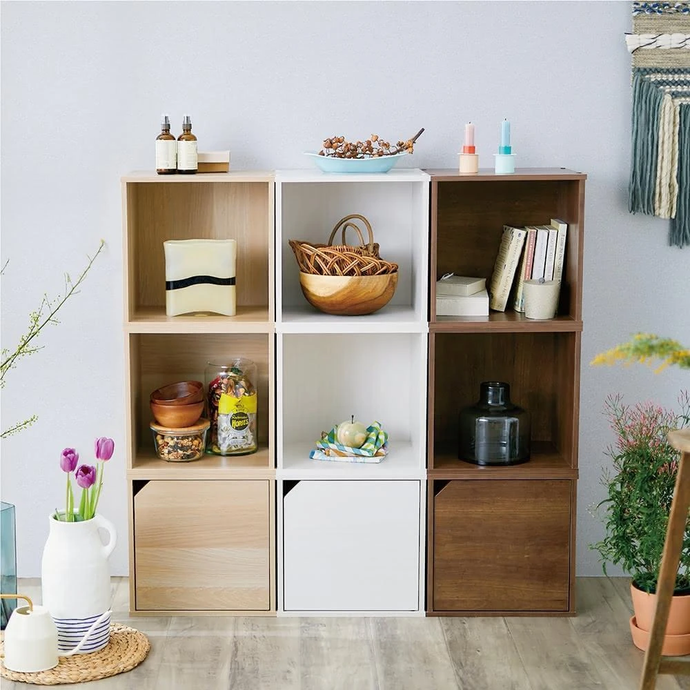 【IRIS】立方體附門組合收納櫃 CQB-35D 單格櫃/書櫃/漫畫櫃/收納/多色/階梯收納櫃/寵物階梯/人貓共用