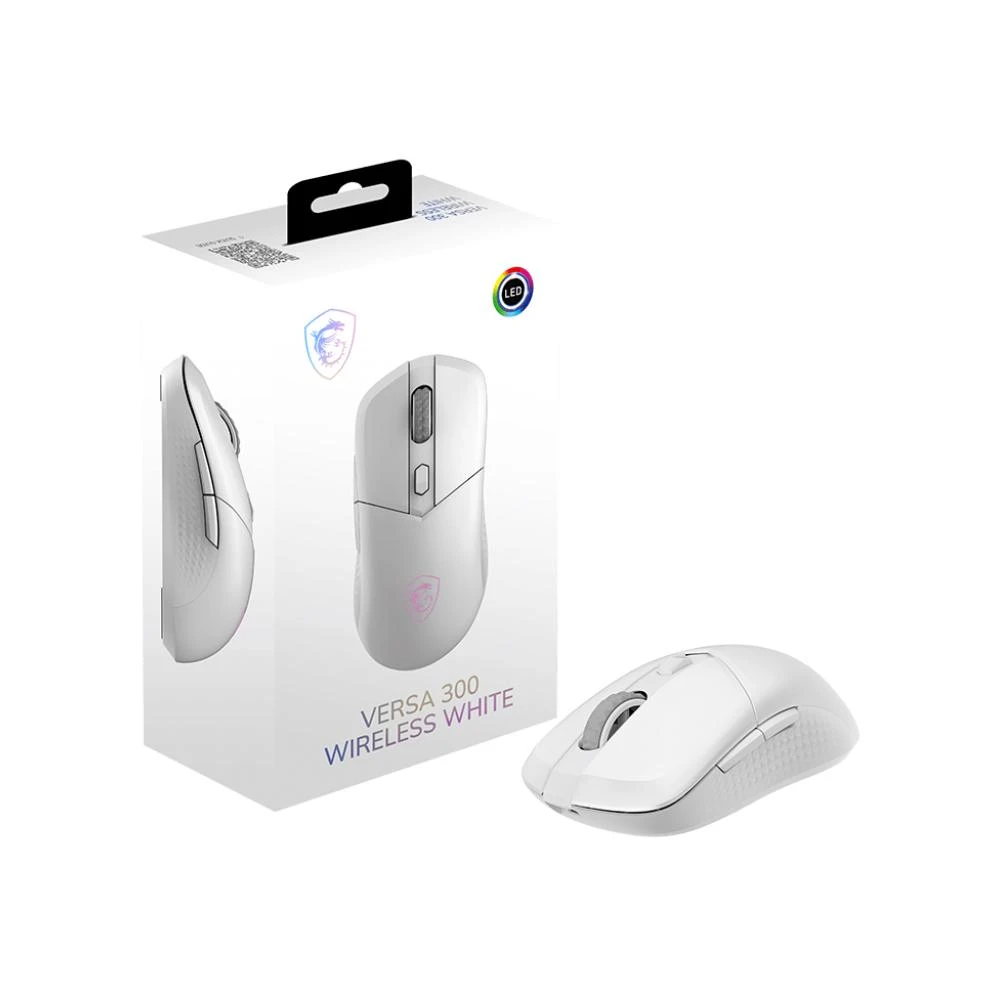 【MSI 微星】VERSA 300 超輕量無線電競滑鼠｜白色