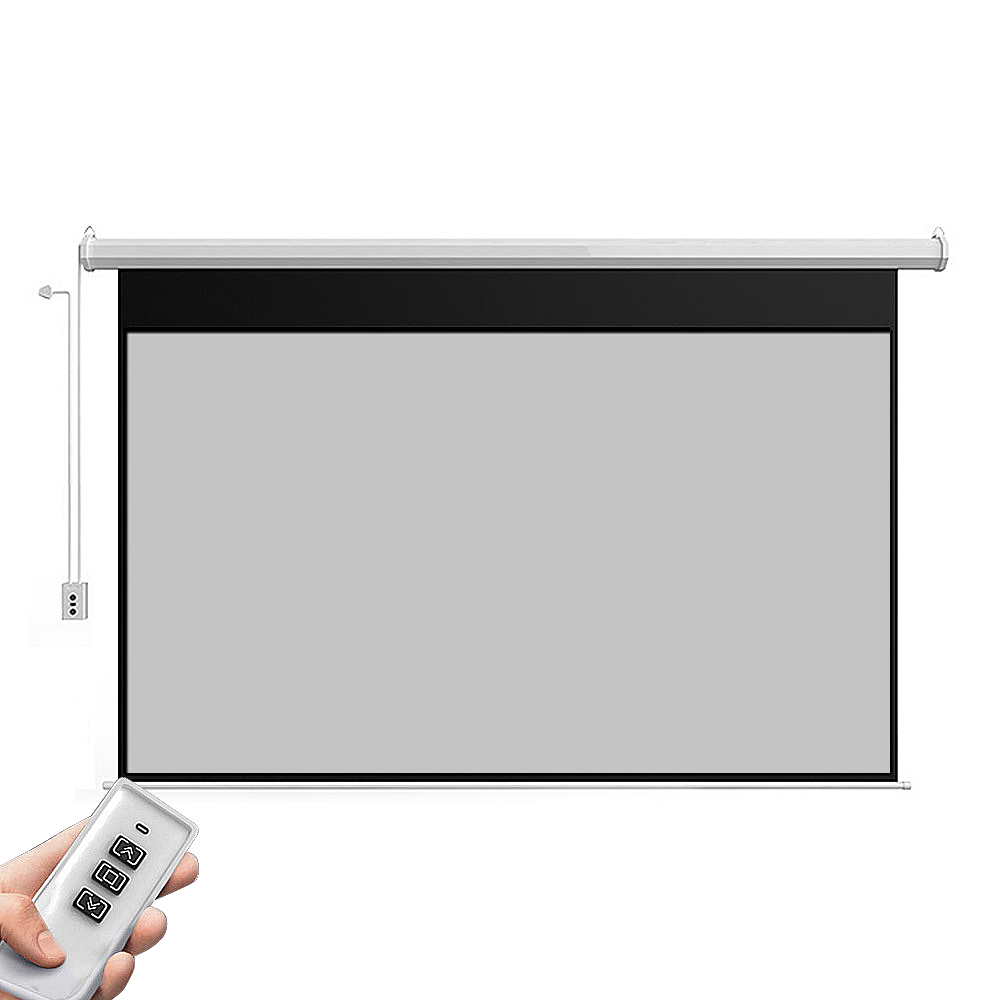 【RTAKO】低噪電機/自由升降 電動升降投影幕 100吋( 線控遙控 高畫質電動幕布 投影屏幕 升降幕布)