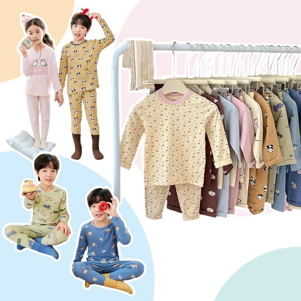 i揪團 中大童秋冬萊卡棉居家服1-6 長袖套裝 兒童睡衣 保暖睡衣 居家套裝 男童 女童 童裝 秋冬 棉質(B59-1)