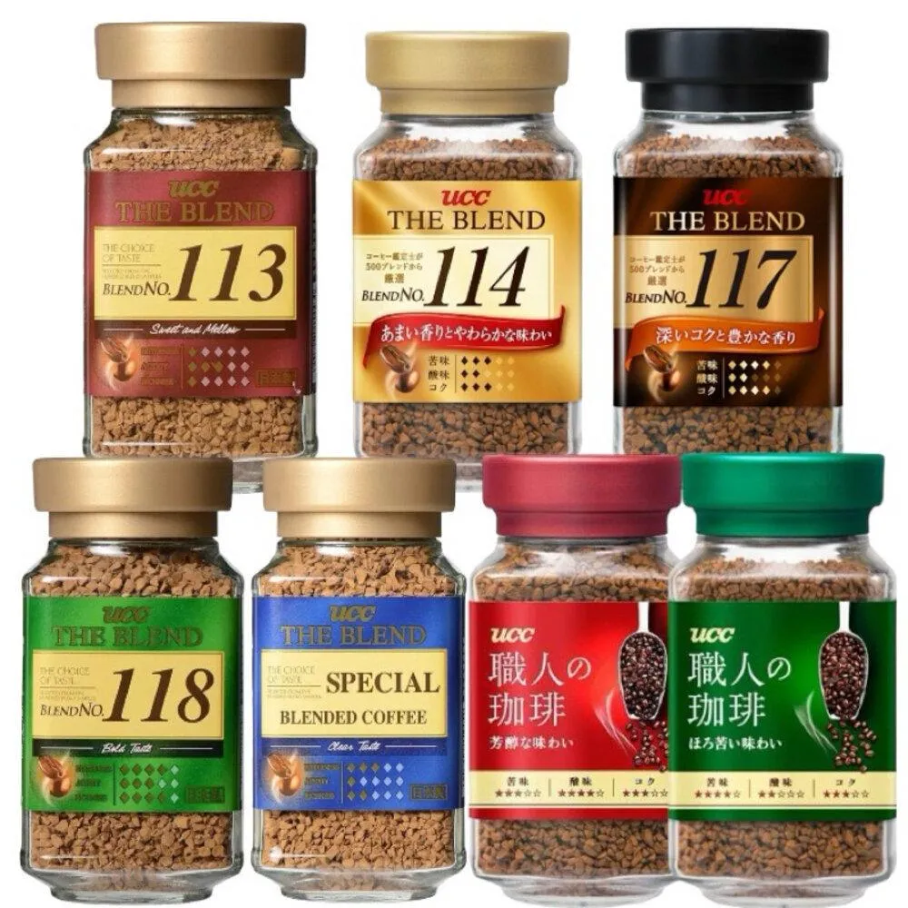 日本 原裝 日本上島咖啡 UCC玻璃罐裝即溶咖啡 114咖啡117咖啡114117日本咖啡黑咖啡 悠