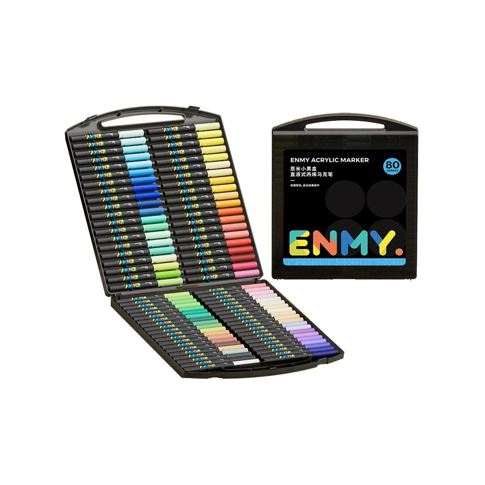 【ENMY】{台北發貨} ENMY 恩米小黑盒 80色 丙烯馬克筆 彩色筆 麥克筆 畢業禮物 SGS