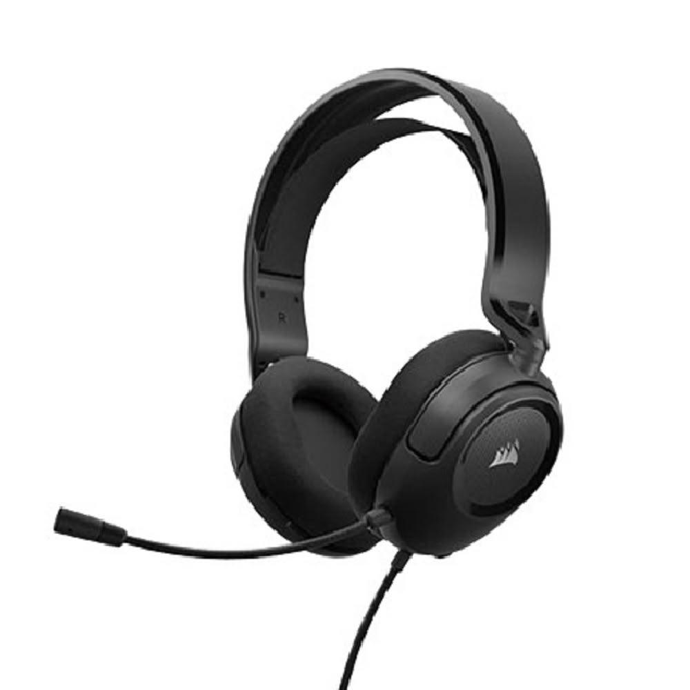 CORSAIR 海盜船 HS35 V2 電競耳機，採用3.5mm通用介面，隨插即用設計。內建訂製50mm釹驅動單體，提供出色音質表現。搭配懸浮頭戴與織布耳罩，提升佩戴舒適度，適合長時間遊戲與影音使用。