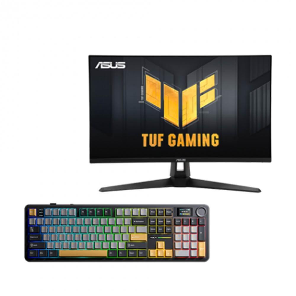 【ASUS 華碩】【破盤價】【27型】華碩 TUF VG27UQ1A 電競螢幕+狼蛛 AULA F108pro(黑+灰+黄)(加碼送滑鼠)