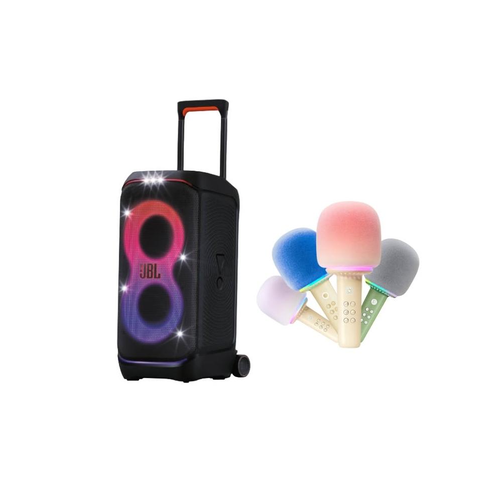 JBL Partybox Stage 320 便攜式派對藍牙喇叭+MUZEN貓王 棒棒糖 X1 一體K歌無線麥克風