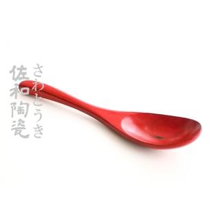佐和陶瓷餐具批發+【朱色漆器湯匙-日本製XL1407811A】餐廳餐具家用送禮