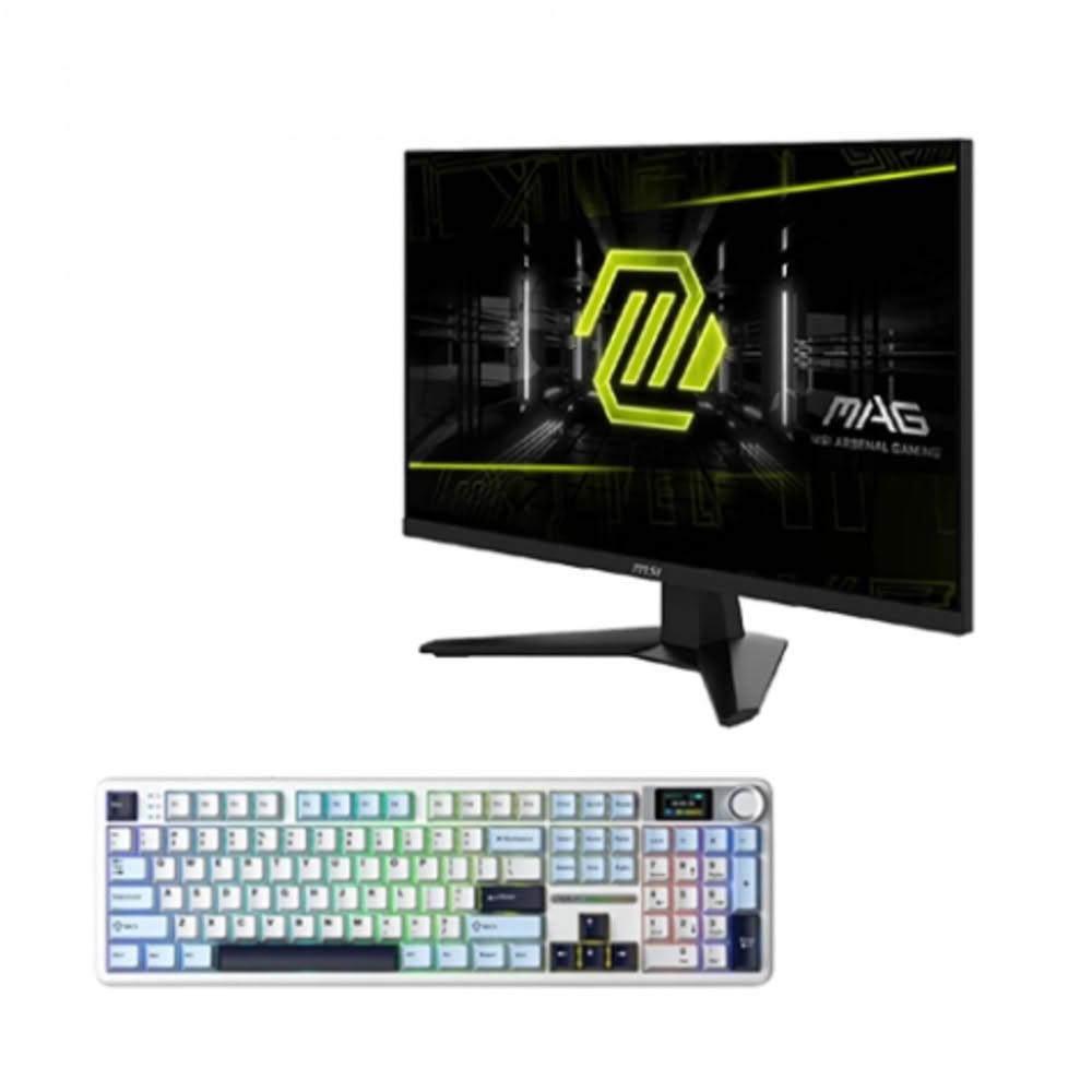 【MSI 微星】【破盤價】【27型】MAG 274F 電競螢幕+狼蛛AULA F108pro(淺藍+白+黑紫)(加碼送滑鼠)