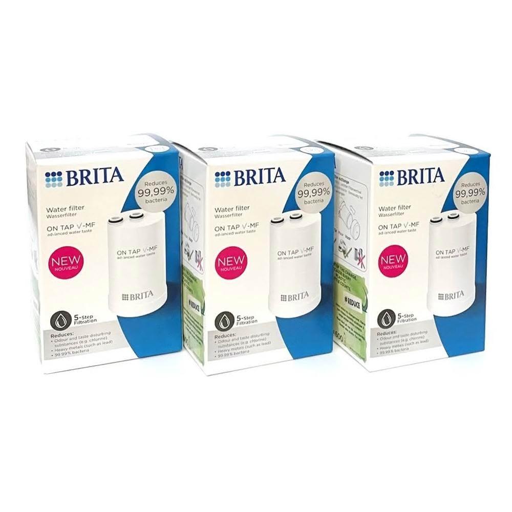 【BRITA】BRITA 3入優惠組5重濾菌ON TAP V-MF龍頭式 濾芯。原廠盒裝，歐洲原裝進口。五重濾菌濾心。