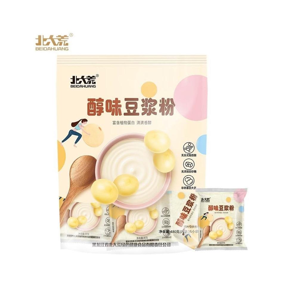 林林優選北大荒豆漿粉醇味豆漿粉480g無添加蔗糖早餐速溶衝泡小包裝