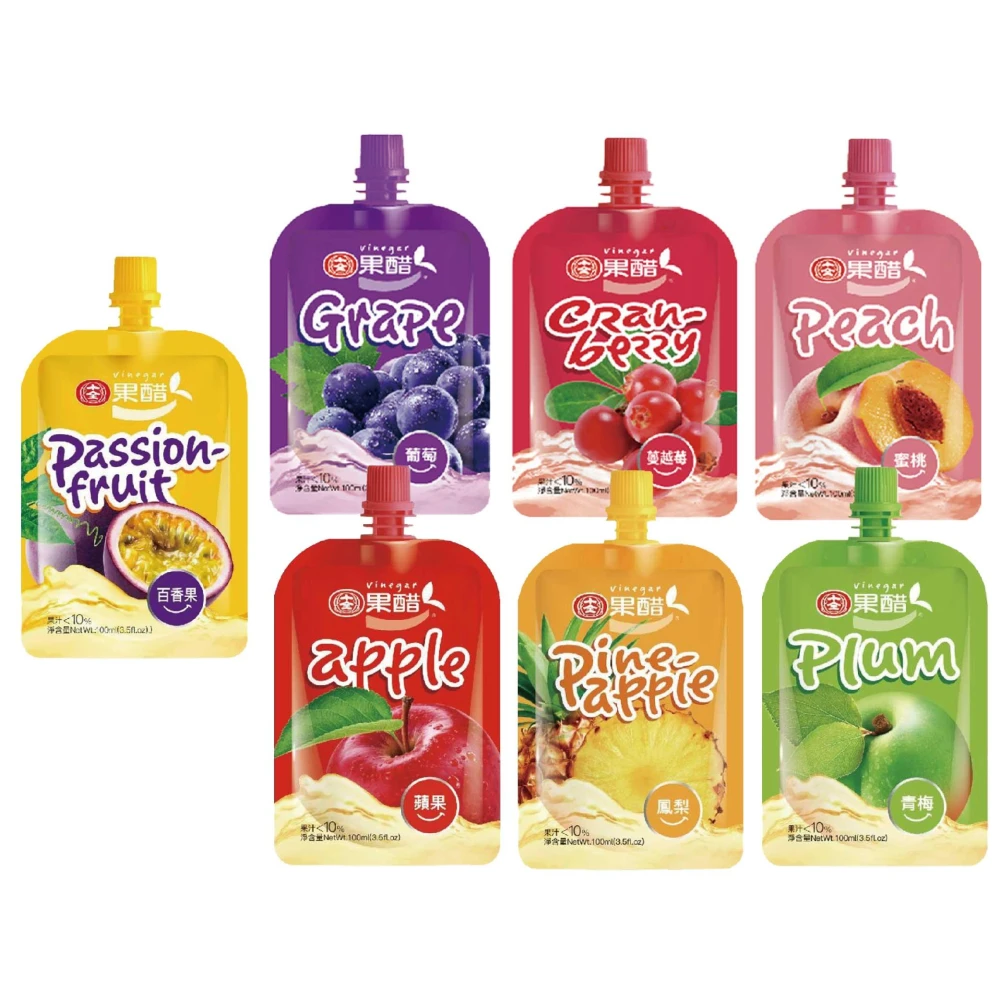 【十全】十全果醋飲(100ml/入) (蘋果/青梅/鳳梨/葡萄/蜜桃/蔓越莓/百香果) 水果醋 台灣製造 單包專區【濠氣老闆】