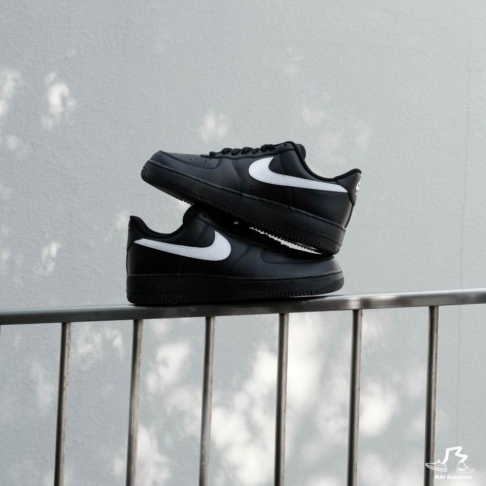 【NIKE 耐吉】NIKE AIR FORCE 1 07 全黑白勾 小AMBUSH 黑白 男女 復古休閒鞋 FZ0627-010