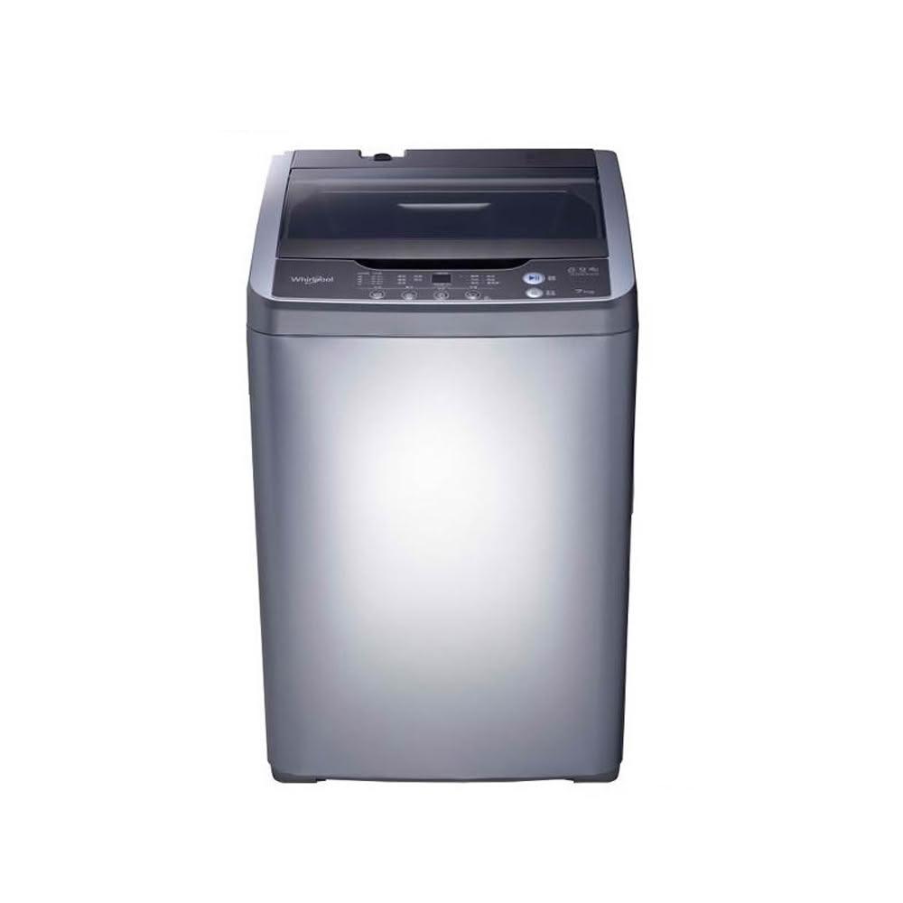 Whirlpool惠而浦 WM07GN 波輪式洗衣機，7公斤大容量設計完美適閤中小型家庭日常洗衣需求。搭載變頻馬達，高效節省電力並大幅降低噪音，提供快速洗、標準洗及輕柔洗等多種洗滌模式。智慧控制面板操作簡單便捷，優質不鏽鋼內筒耐用防鏽。結合6th Sense智慧感應技術，自動調整水量與洗滌時間，確保衣物徹底清潔無憂。時尚簡約外觀，節能環保，理想的惠而浦變頻洗衣機選擇，提升您的生活品質。