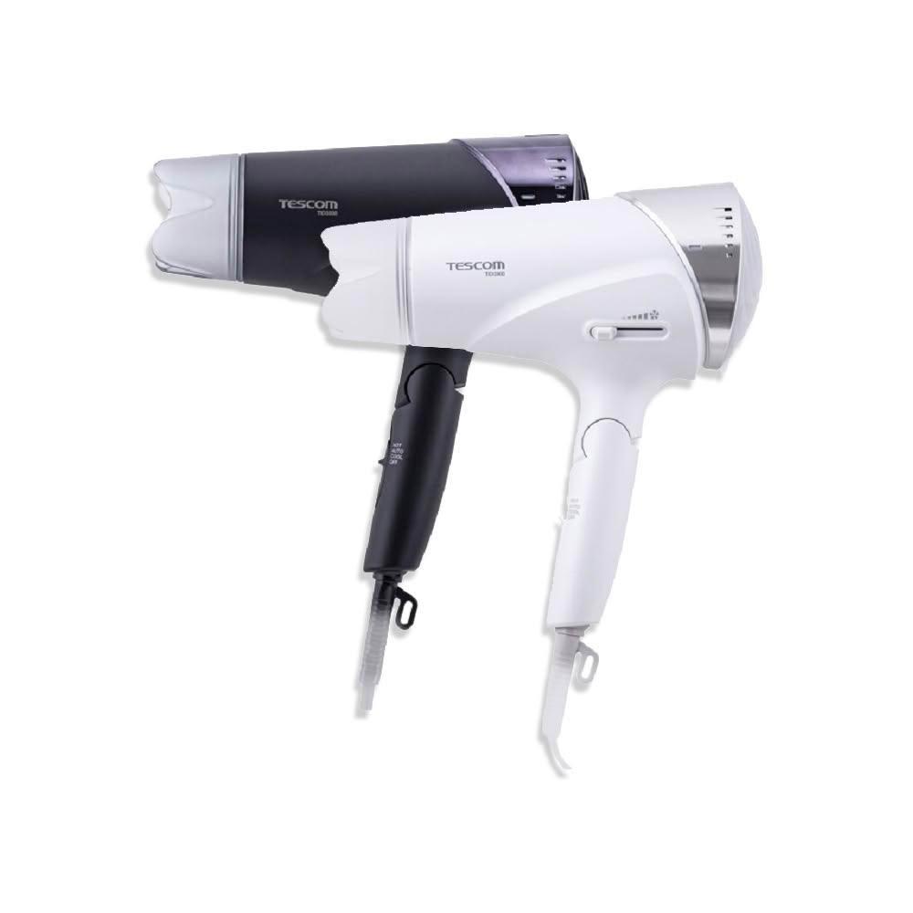【TESCOM】TID3500TW 速乾修護離子折疊式吹風機  智慧斷電 大風量  黑色&白色
