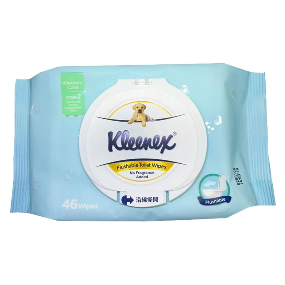 【Kleenex 舒潔】濕式衛生紙 加蓋 46抽 每包附蓋 舒潔衛生紙 濕紙巾 可沖馬桶