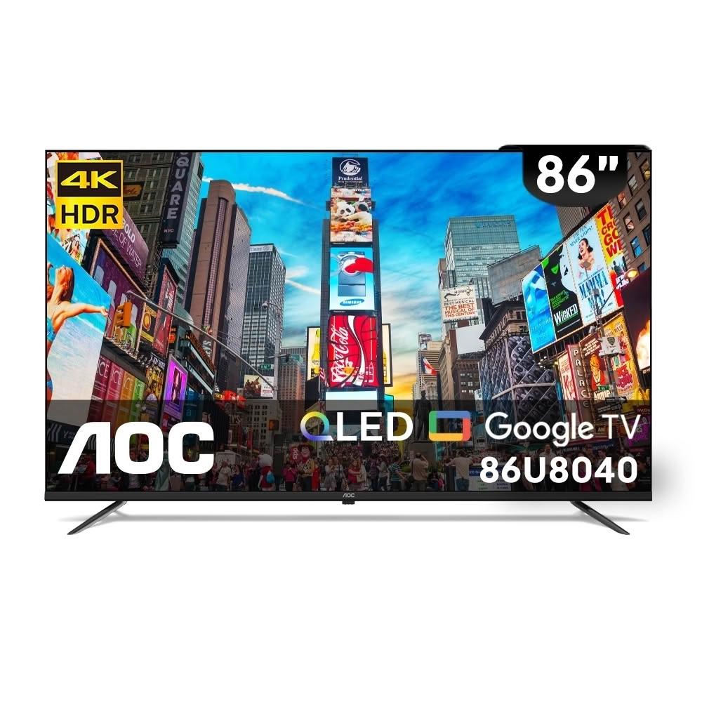 【AOC】(無安裝)美國86吋4K QLED連網Google TV連網智慧顯示器86U8040