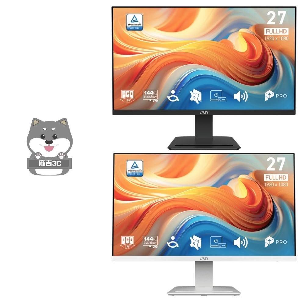 【MSI 微星】msi 微星 PRO MP273 E14A 系列  27吋 平面螢幕 FHD/144Hz/內建喇叭/黑色/白色