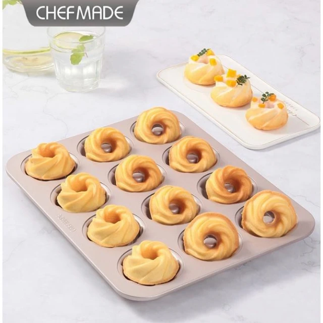 Chefmade學廚 12連旋風蛋糕模具 蛋糕 甜甜圈 瑪德琳烤盤 不沾模具 烤盤 模具 烘焙模具 WK9928