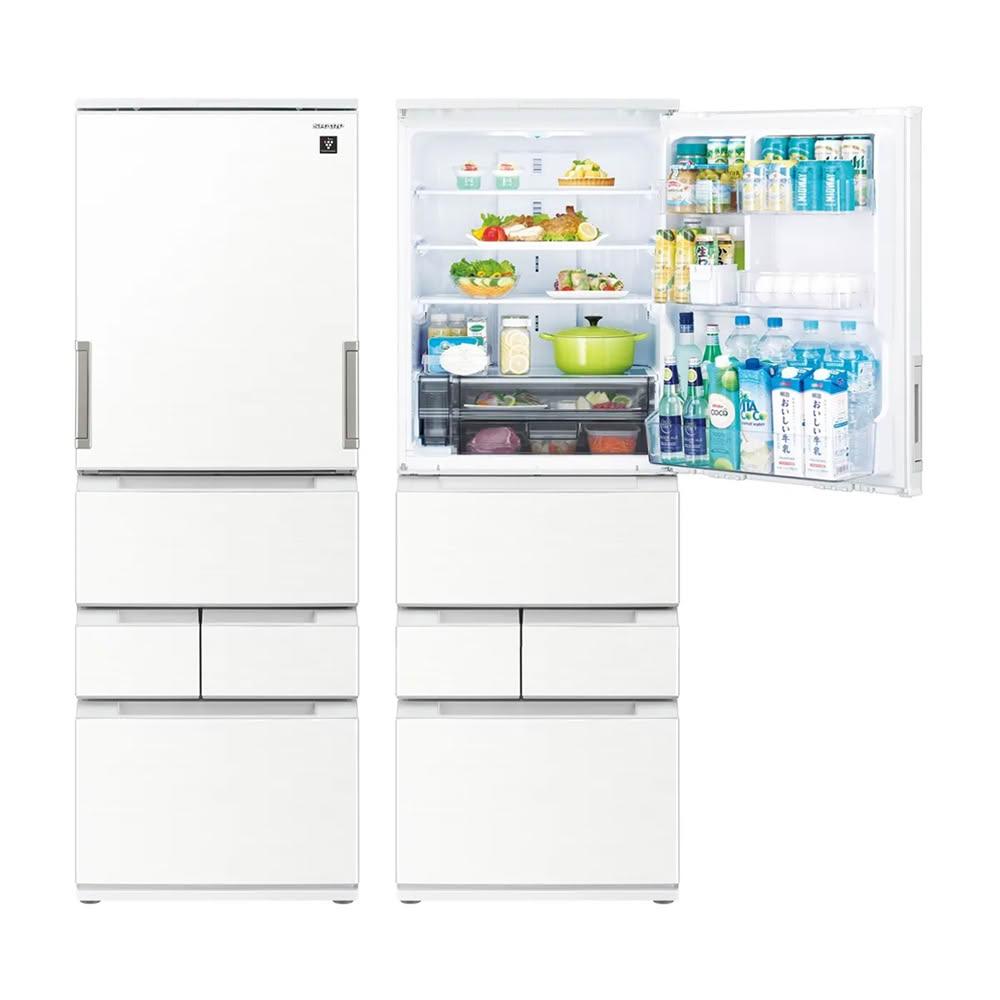 【SHARP 夏普】 ( SJ-PW46KT-W ) 457L 變頻自動除菌離子左右開任意門五門冰箱 -典雅白