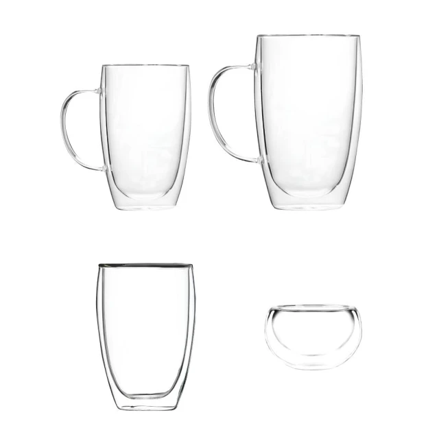 【熾咖啡】雙層玻璃杯(隔熱杯/水杯/咖啡杯/馬克杯；50ml/350ml/450ml)