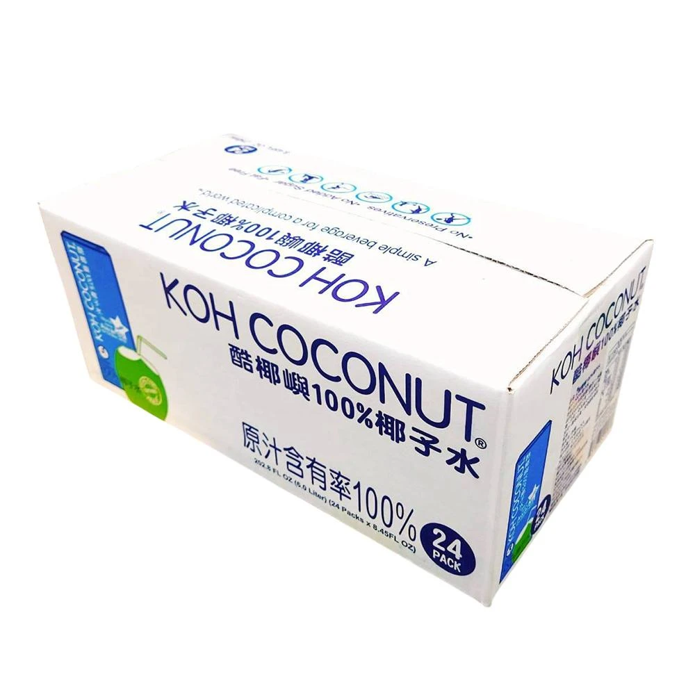 【KOH COCONUT 酷椰嶼】純椰子水 250毫升 24入 (100% 椰子水)
