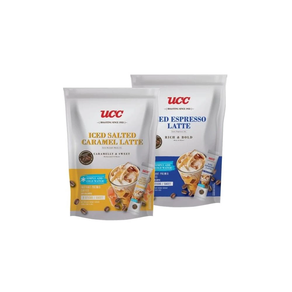 【UCC】買一送一即期品 UCC冷泡 義式香濃拿鐵15g 鹽味焦糖風味拿鐵16g 單包8入 效期:2026.05.12