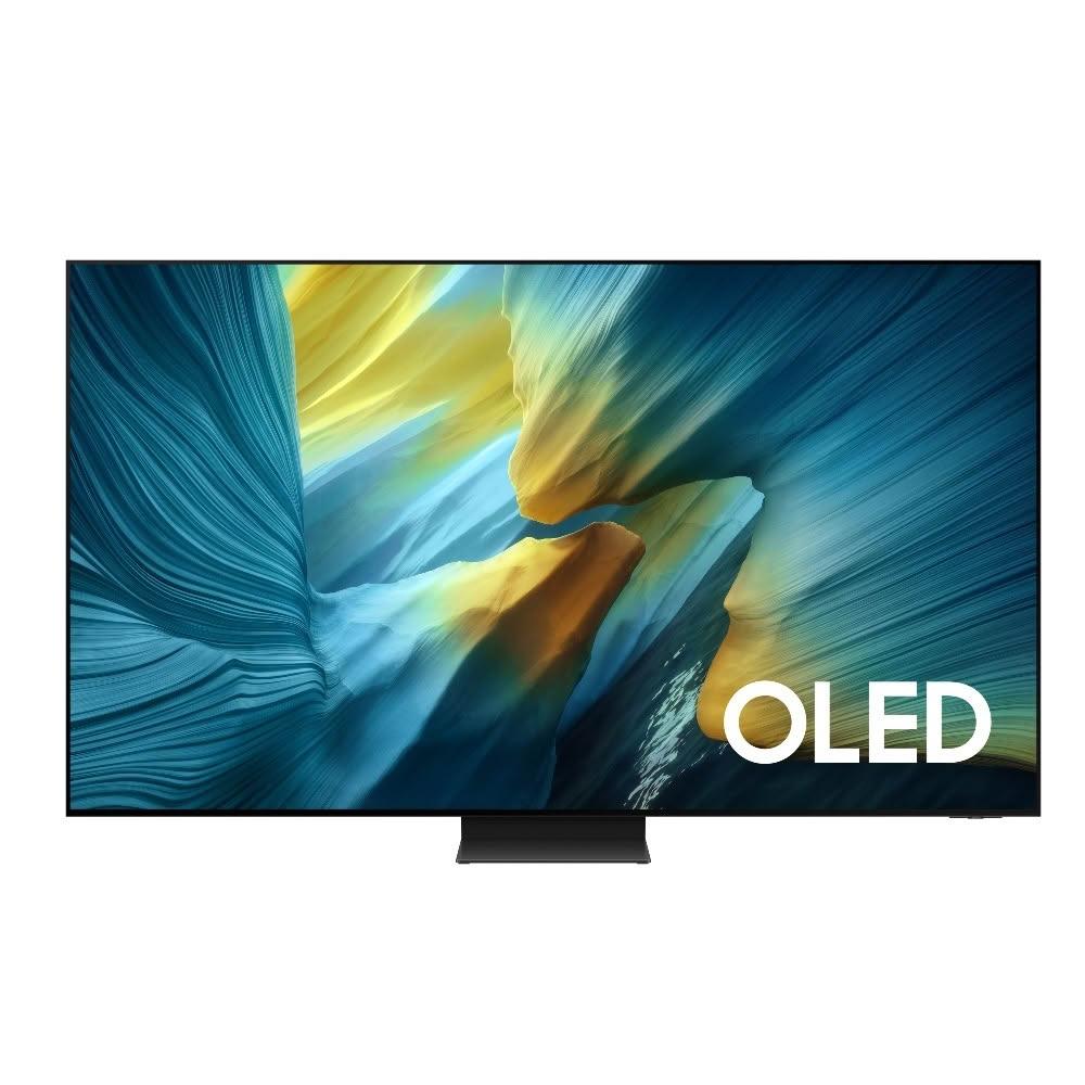 三星 QA55S95FAXXZW 55吋 4K OLED 電視，採用先進 OLED 背光系統，提供 3840 x 2160 超高解析度畫質，120Hz 倍頻確保流暢影像。內建 70W 喇叭支援杜比數位音效，打造環繞音場。配備 4 組 HDMI、4 組 USB 端子，中文選單操作簡易。尺寸 1432 x 818 x 165 mm，重 33.1 kg，110V 電源，含桌上型基本安裝服務，BSMI 認證 R33475，越南產地，2 年保固。完美適閤家庭娛樂升級！