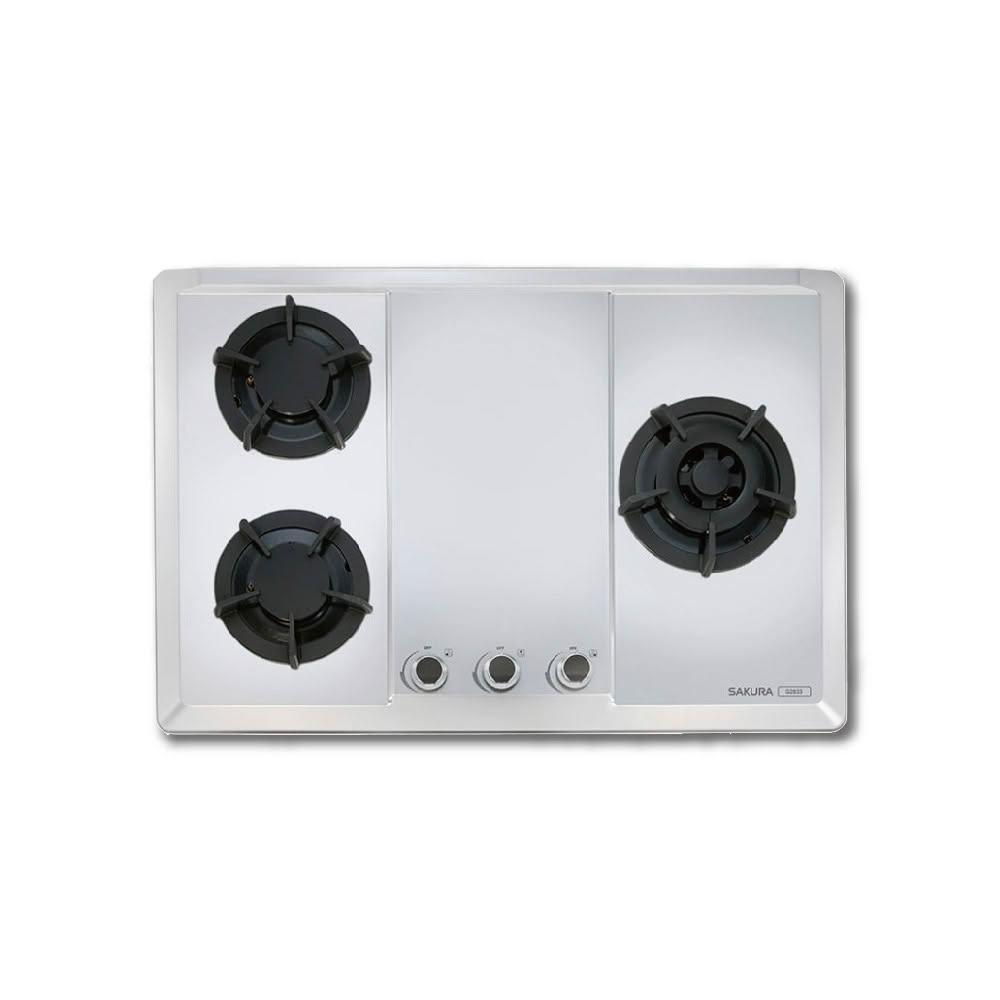 【SAKURA 櫻花】【免費申請補助】G2633S 三口大面板易清檯面爐 NG1/LPG【省錢王居家生活館】