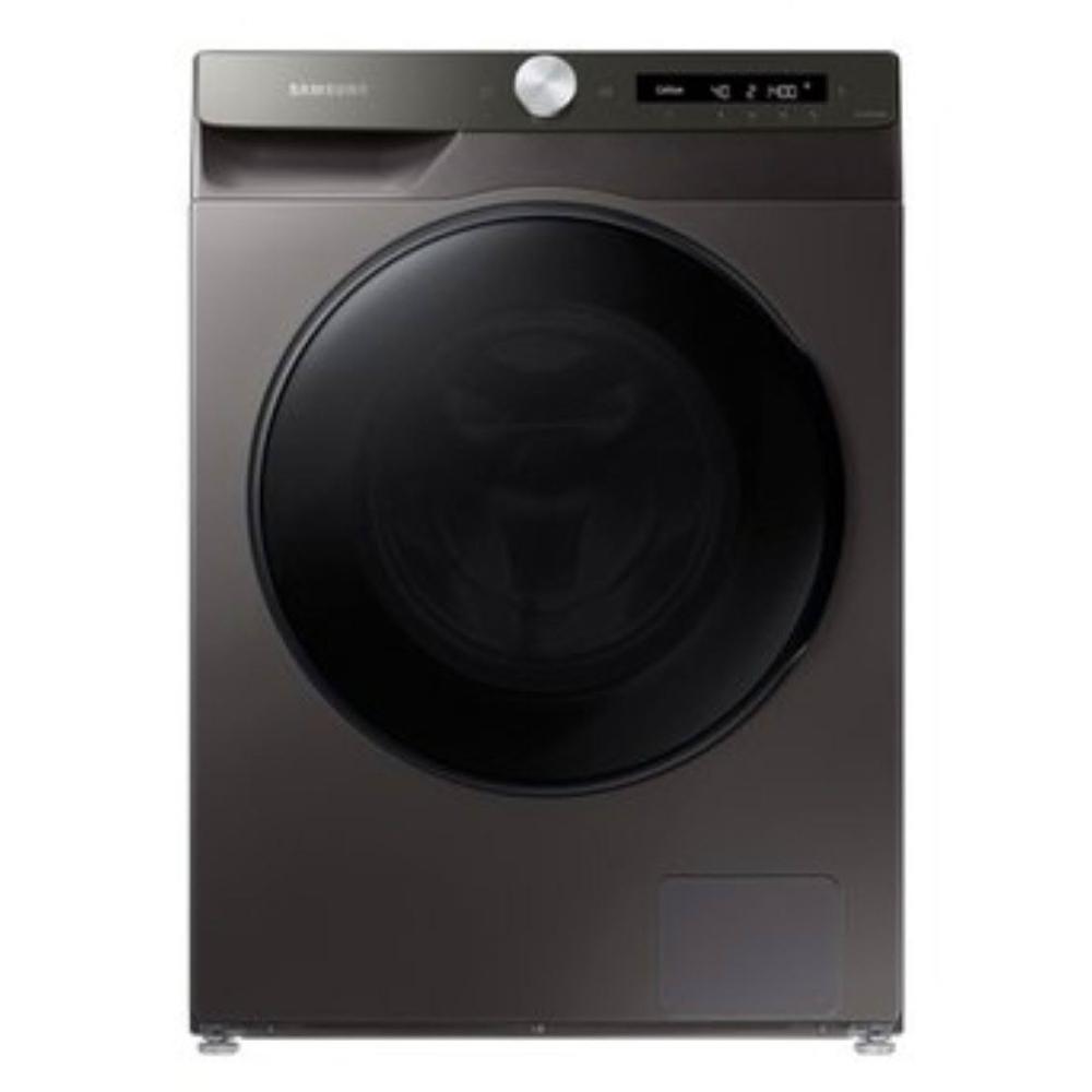 三星 WD12T504DBN 洗烘兩用滾筒洗衣機，擁有12kg 實際洗衣容量與8kg 烘衣容量，採用變頻馬達提供省電高效能，全機1年保固、馬達20年保固。尺寸600x850x650mm，淨重80kg，產地越南，BSMI許可R33475，含基本安裝服務。適閤家庭大容量洗衣需求，結合洗滌與烘乾功能，提升生活便利。