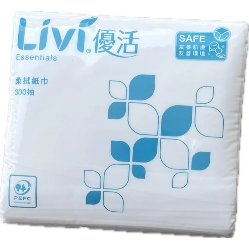 【Livi 優活】Livi 優活柔拭紙巾300抽白 30包/箱*3箱