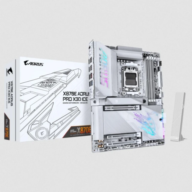 【GIGABYTE 技嘉】技嘉 X870E AORUS PRO X3D ICE 冰魄白 主機板 (ATX/LAN5G+Wi-Fi 7/註五年)