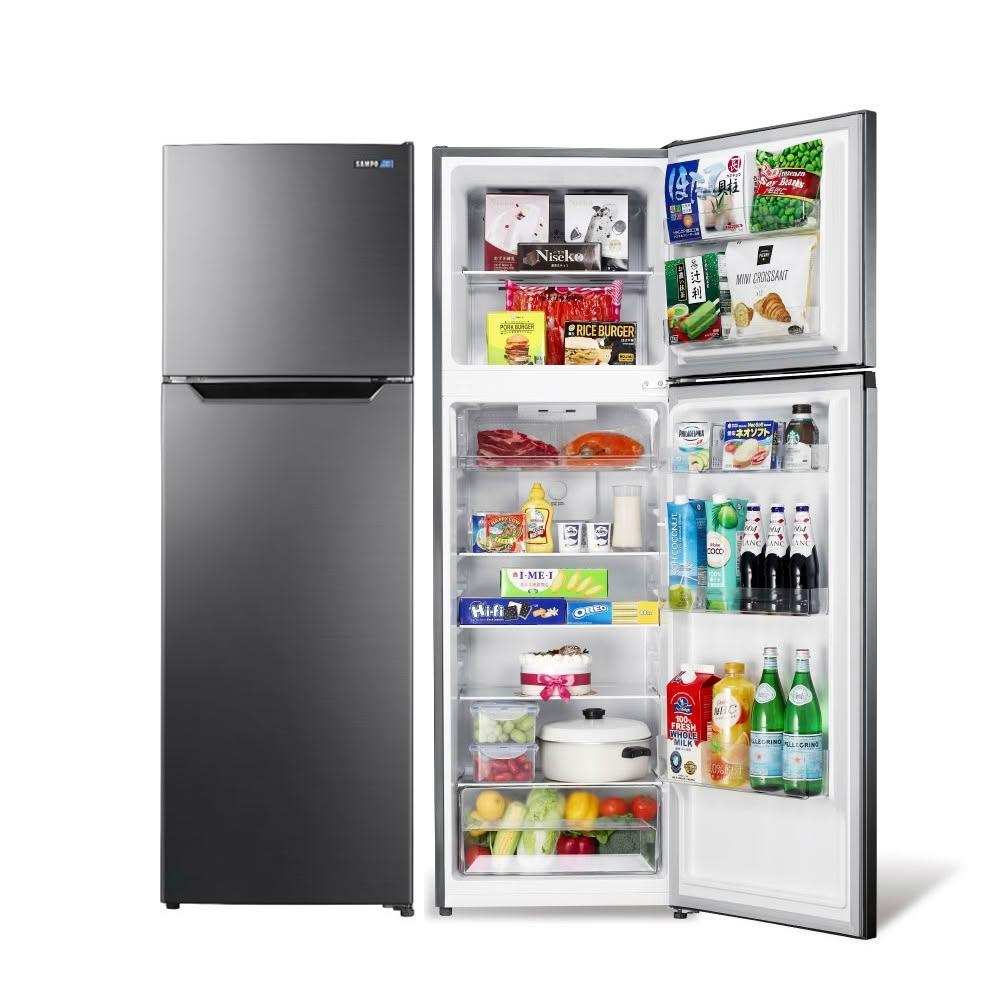 【SAMPO 聲寶】250公升一級能效鋼板變頻雙門冰箱SR-M25D(不鏽鋼色)