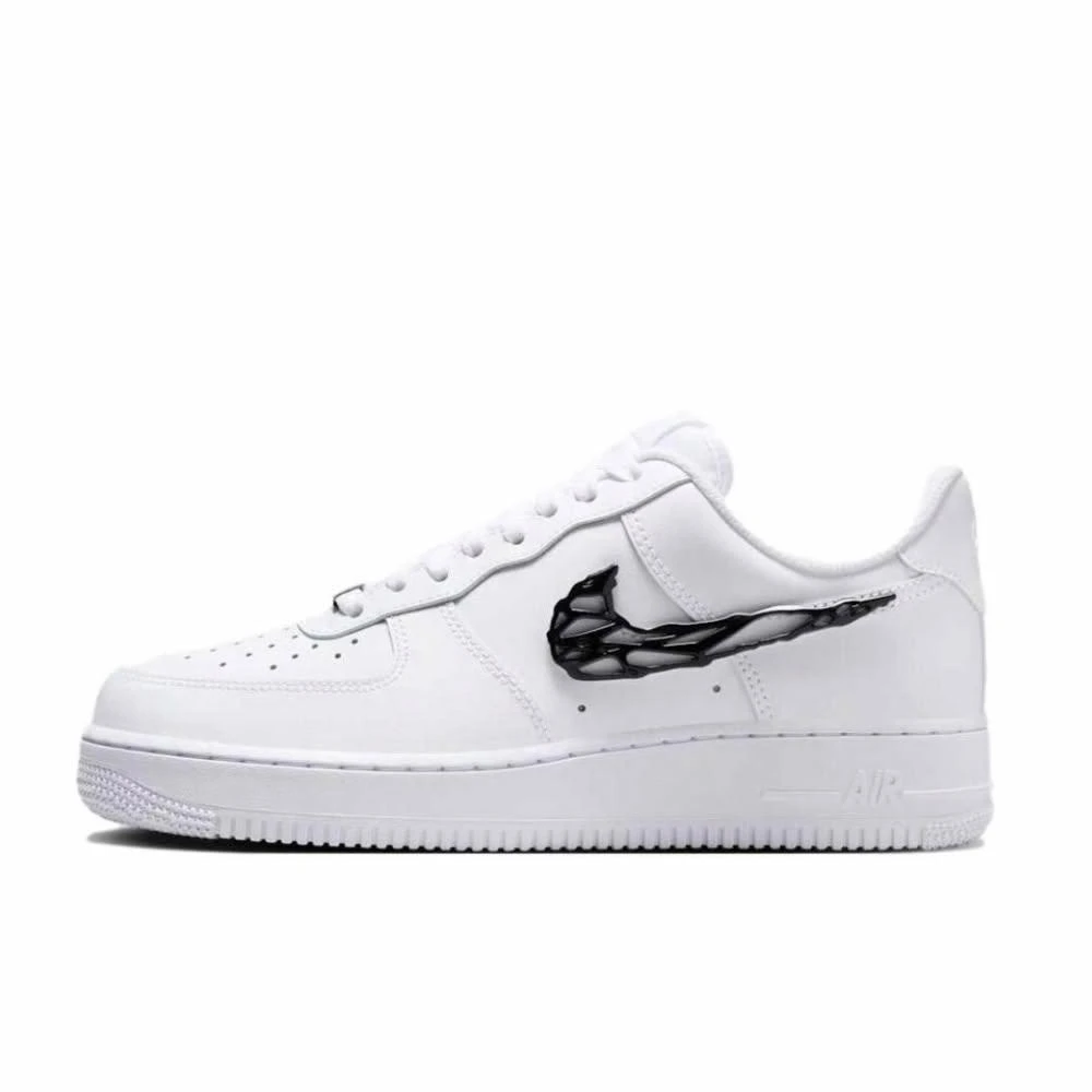 【NIKE 耐吉】!!福利品!!NIKE AIR FORCE 1 LOW金屬 黑 溶解 猛毒 女鞋 水銀液態 休閒鞋 IF1686-101