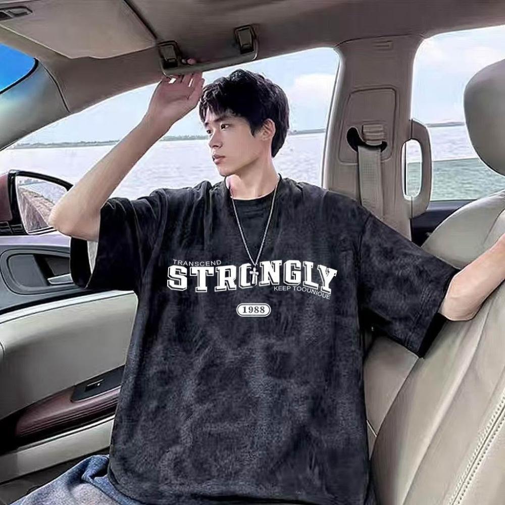 美式扎染短袖男士夏季ins新款重磅純棉ins寬鬆上衣情侶潮流半袖潮