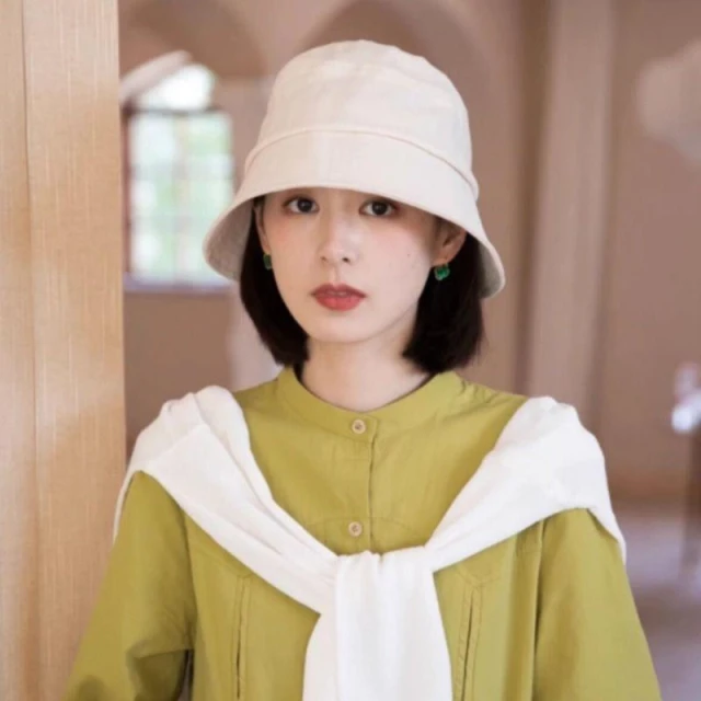 Fortune漁夫帽子假髮一體女短髮波波頭光頭化療夏季薄款防曬遮陽大頭圍