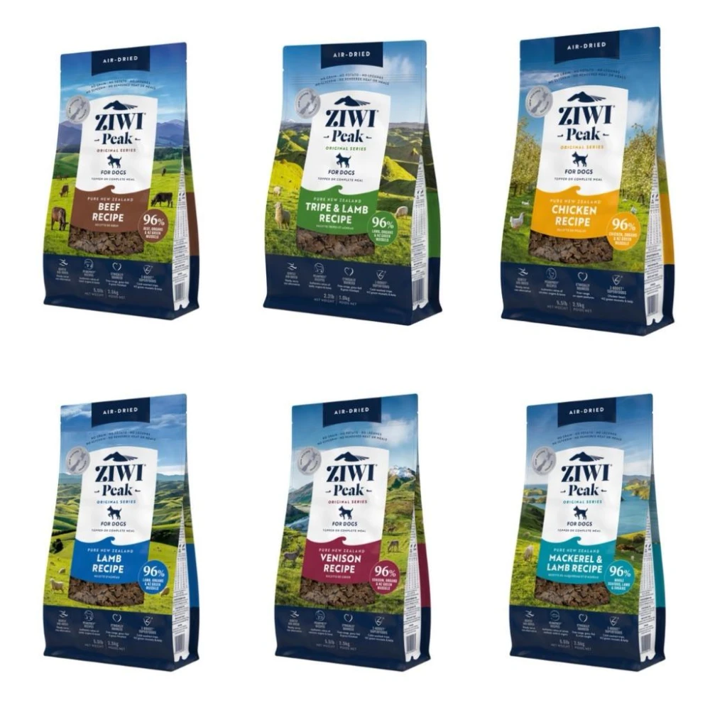 【ZIWI 巔峰】【ZIWI滋溢巔峰】經典系列 鮮肉狗糧 －牛肉 羊肉 雞肉 鹿肉 羊肚 鯖魚｜狗主食 風乾肉片 狗飼料